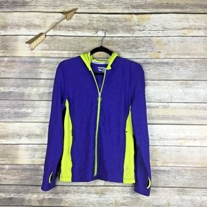 Saucony Purple Textured Fitness Running Hoodie M